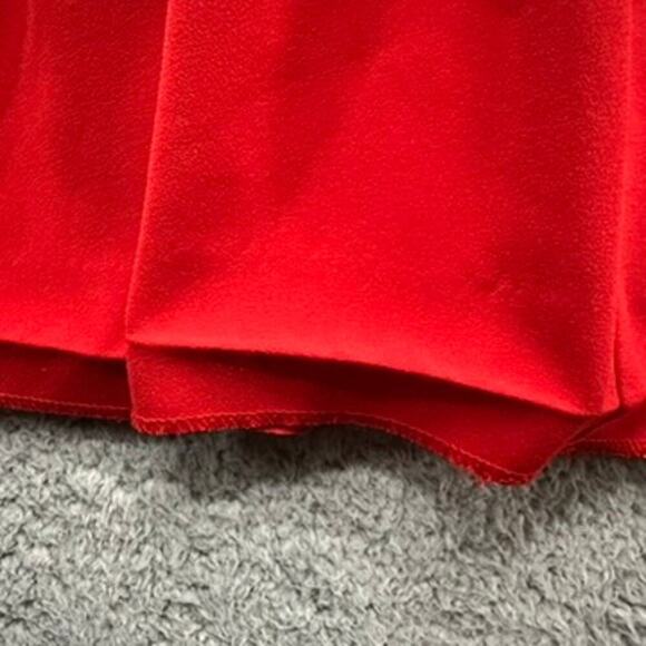 FRNCH Red Dress S/M Short Sleeves Flair Bottom Flowy Cocktail Party - Picture 9 of 9